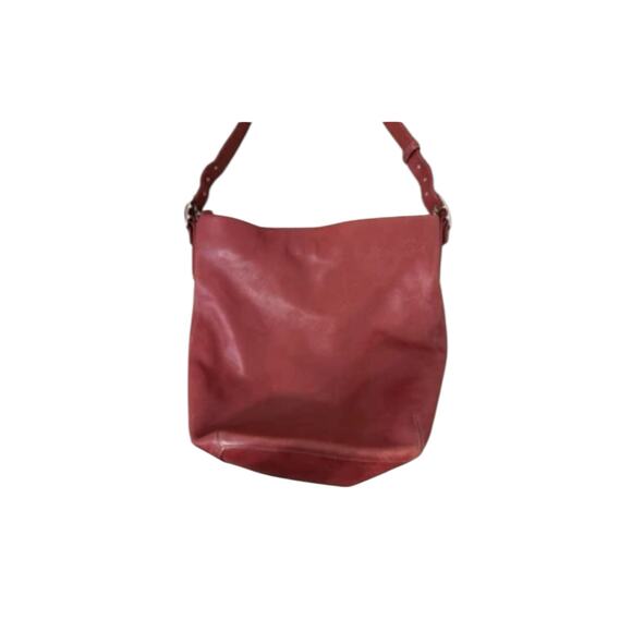 Vintage Coach Legacy XL Bucket Bag #9151 Red Leather Duffle Hobo Purse - Picture 7 of 14